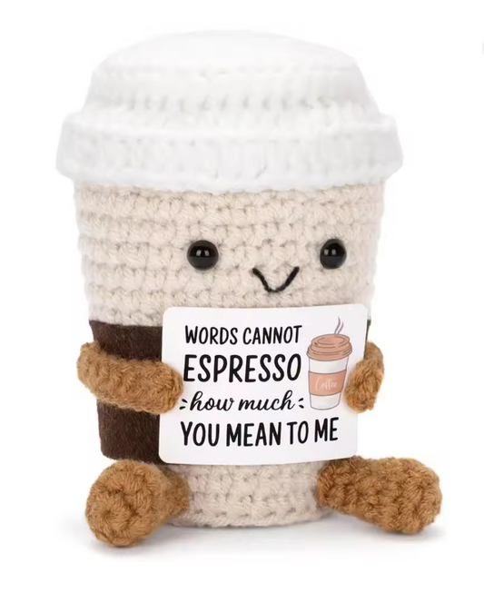 Positive Espresso crochet doll