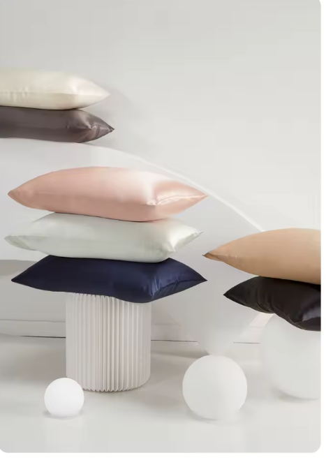 Luxury Silky Pillowcase – Soft Mulberry Silk Feel, Anti-Frizz, Skin-Friendly | Standard & Queen Sizes