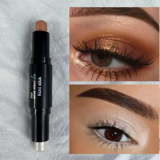 Dual-Color Cream Eyeshadow Stick – Long-Lasting, Waterproof & Shimmer Finish