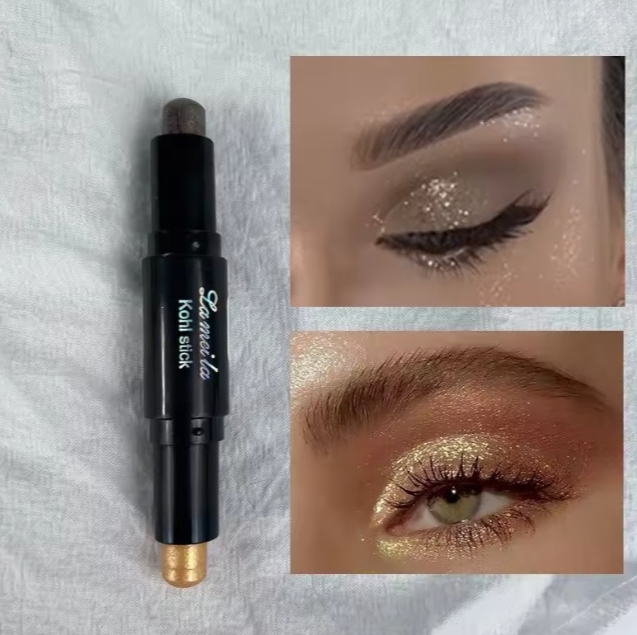 Dual-Color Cream Eyeshadow Stick – Long-Lasting, Waterproof & Shimmer Finish