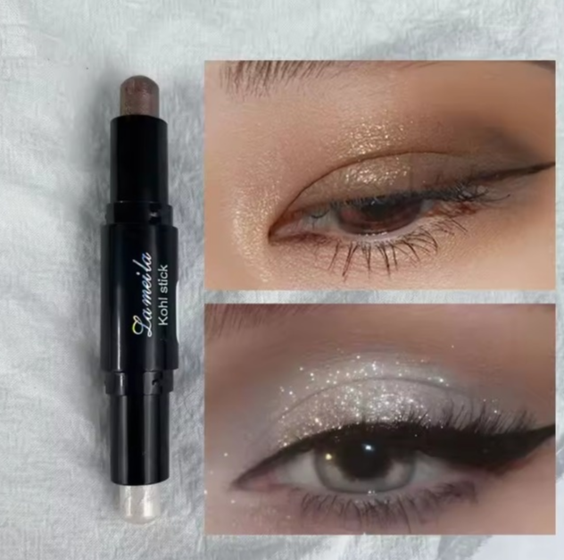 Dual-Color Cream Eyeshadow Stick – Long-Lasting, Waterproof & Shimmer Finish